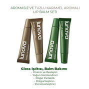 Aromasız ve Tuzlu Karamel Aromalı Lip Balm İkilisi